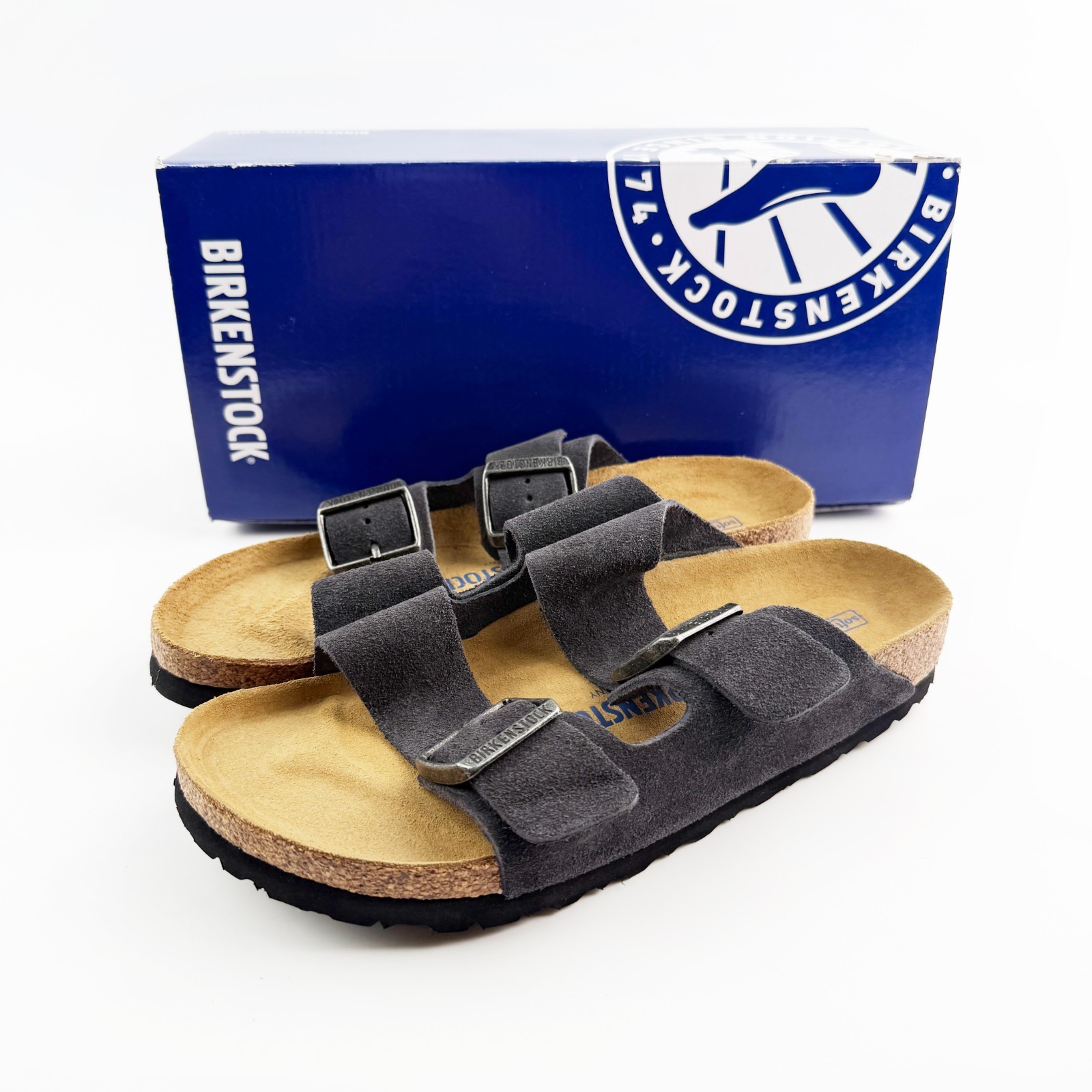 Birkenstock Arizona Velvet Gray Suede Soft Footbed Comfort Sandals Women’s Shoes