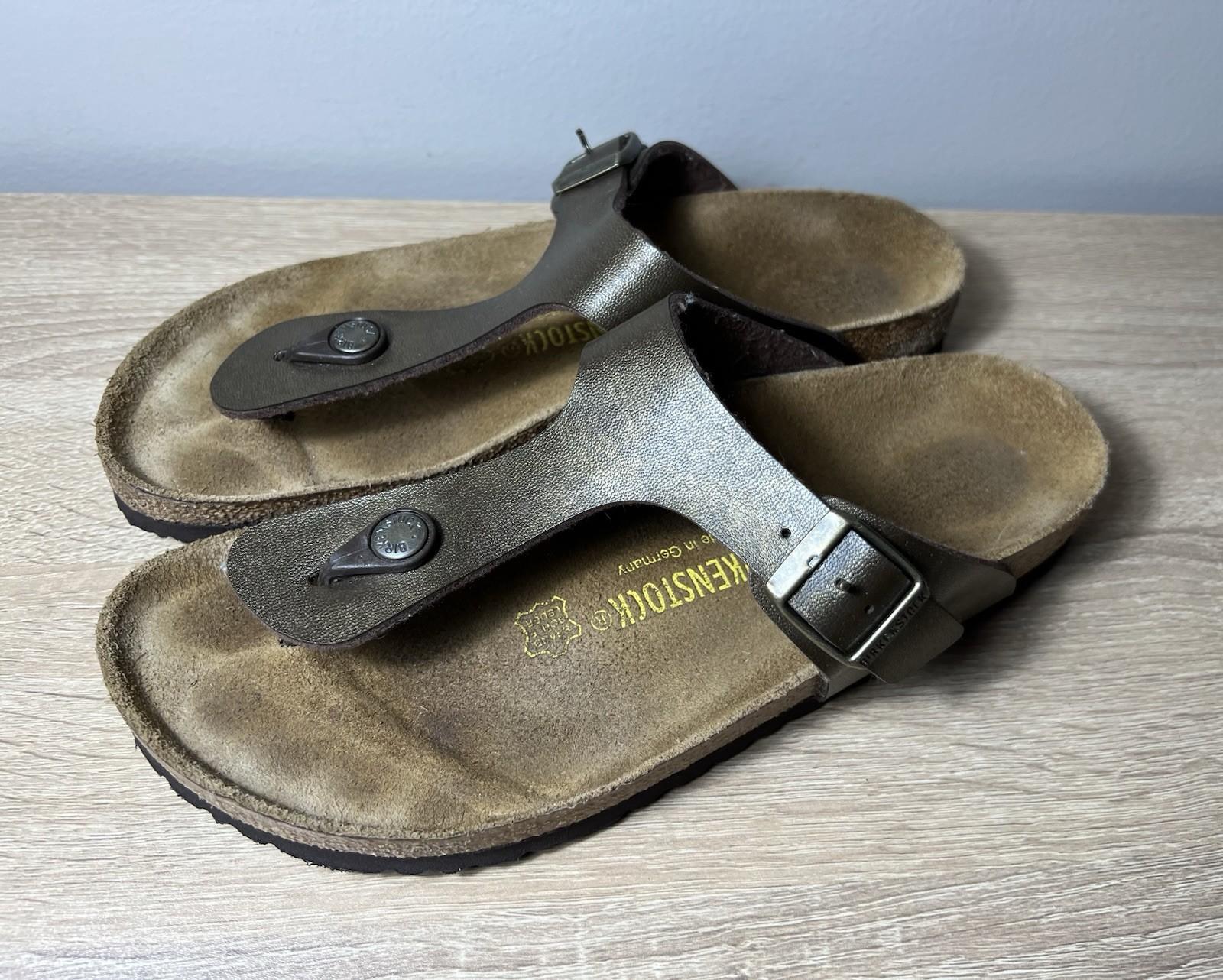 Birkenstock Gizeh Brown / Bronze Leather Thong Sandals Size 41 EU / W 10 Men 8