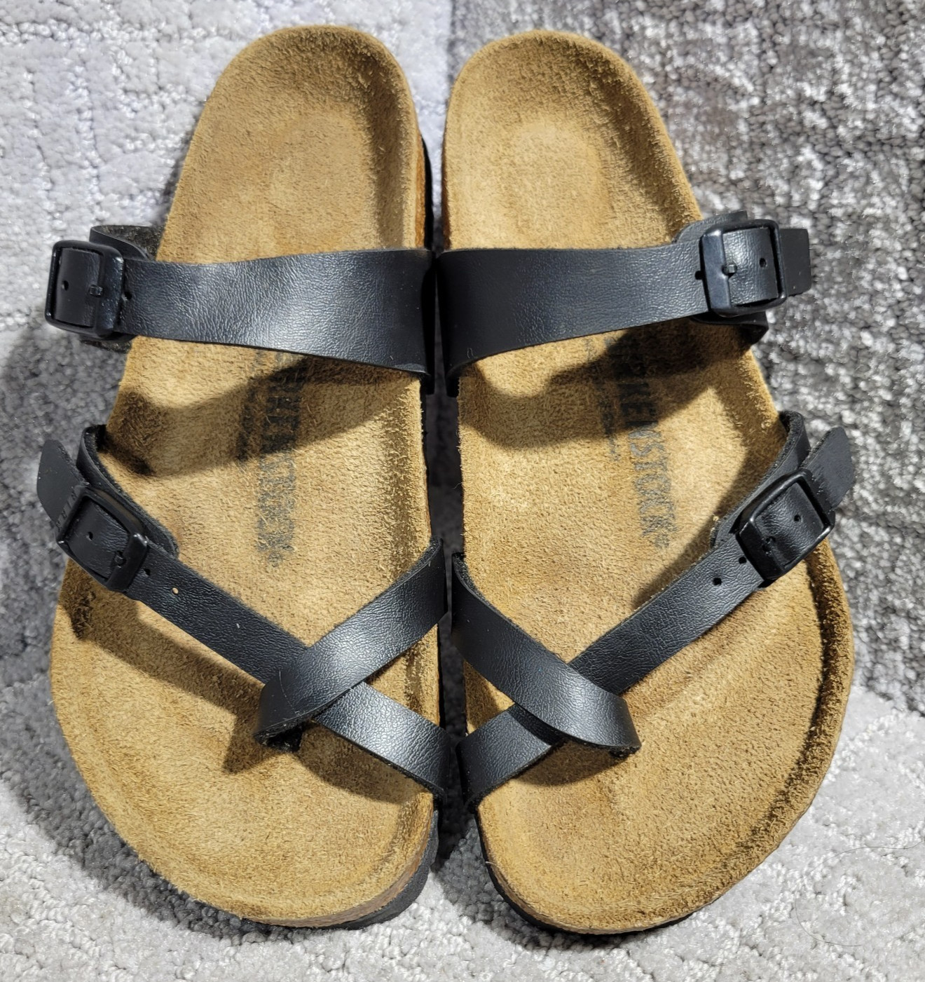 Birkenstock Mayari Unisex Size EU 37 US L6 M4 R Black Birko-Flor Slide Sandals.