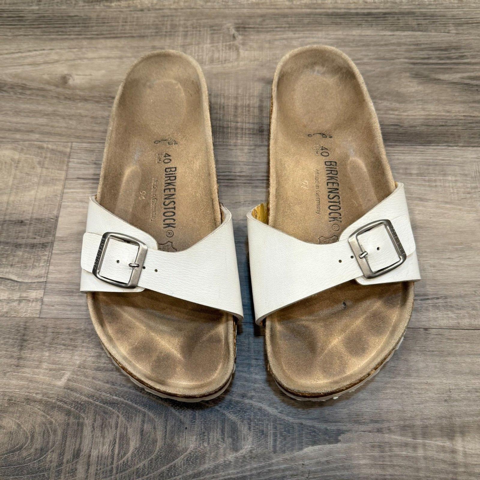 Birkenstock Madrid Birko-Flor Sandals Size 40 White L9