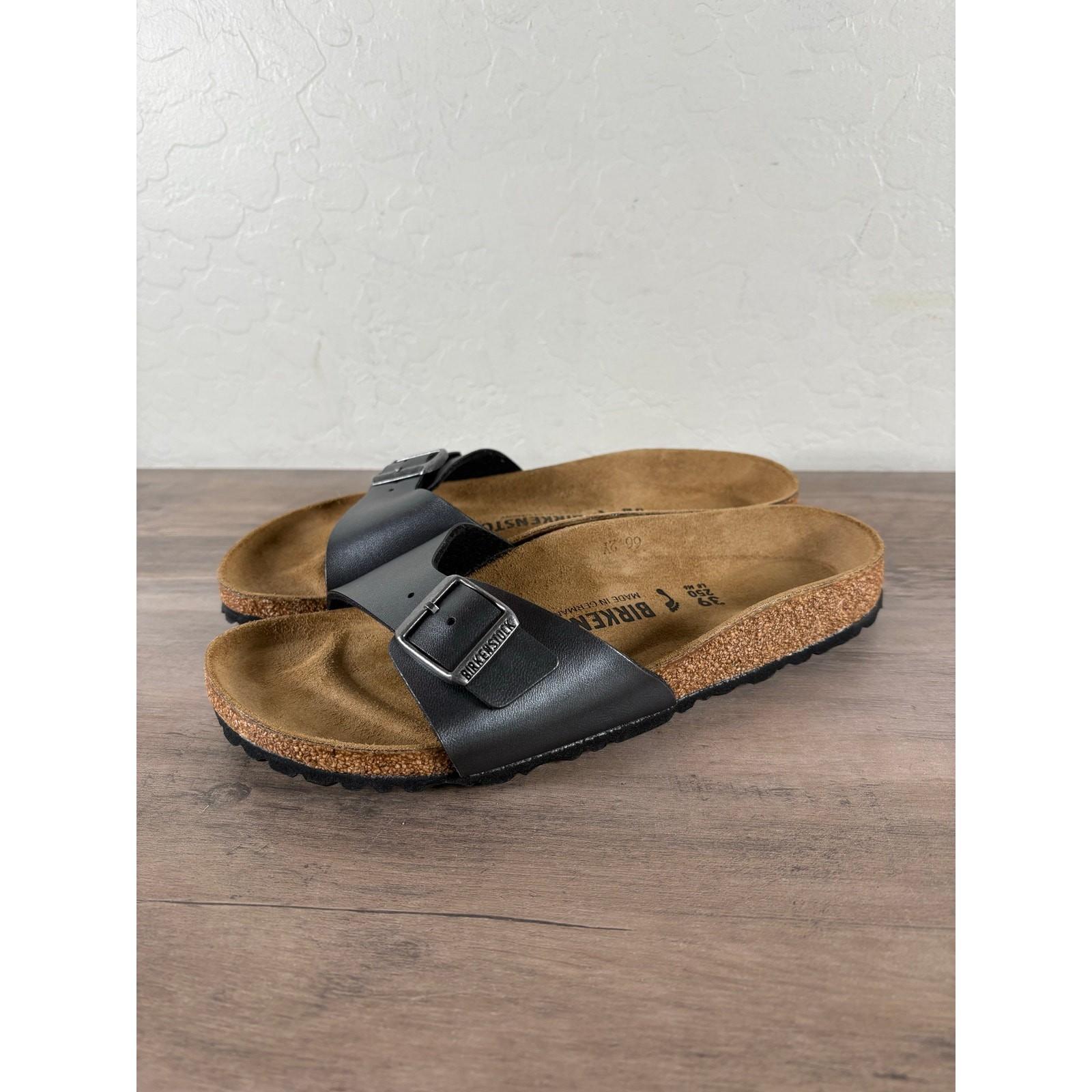 Birkenstock Madrid BS Metallic Black Size 39 Narrow US Womens 8 Mens 6 New!