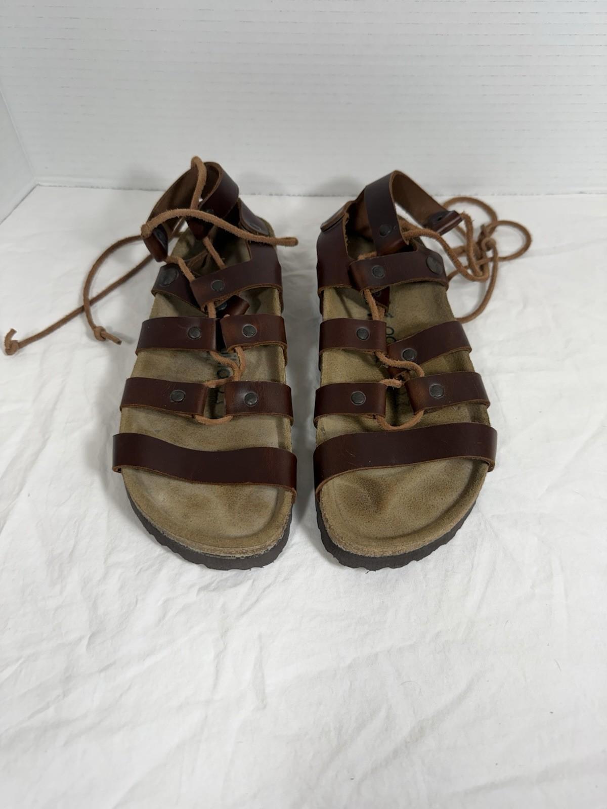 Birkenstock Papillio Women’s Gladiator Brown Leather Cork Sandals 37 EU 6 US