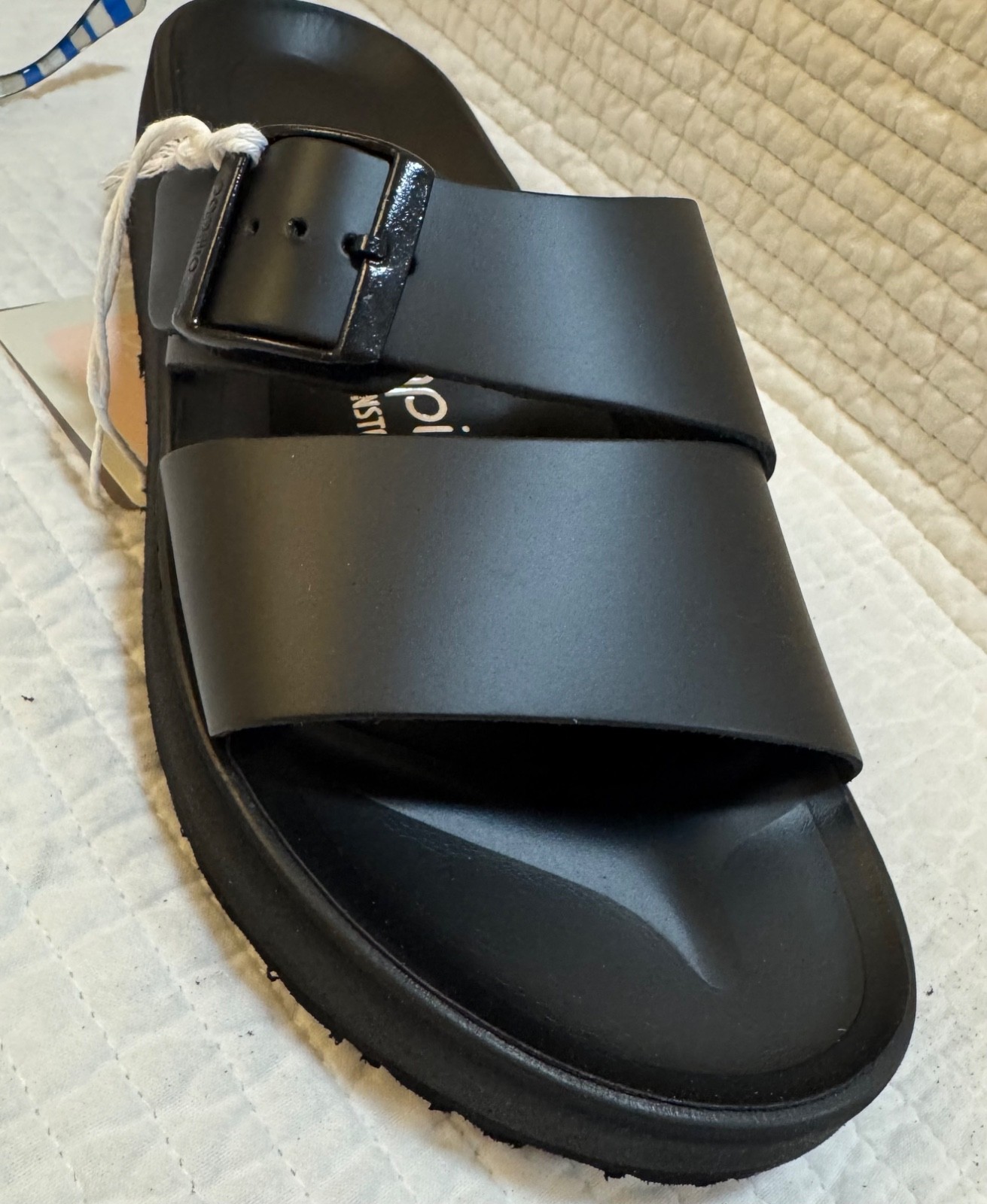 BIRKENSTOCK PAPILLIO ALMINA NATURAL LEATHER ALL BLACK 40 Ladies 9 Narrow