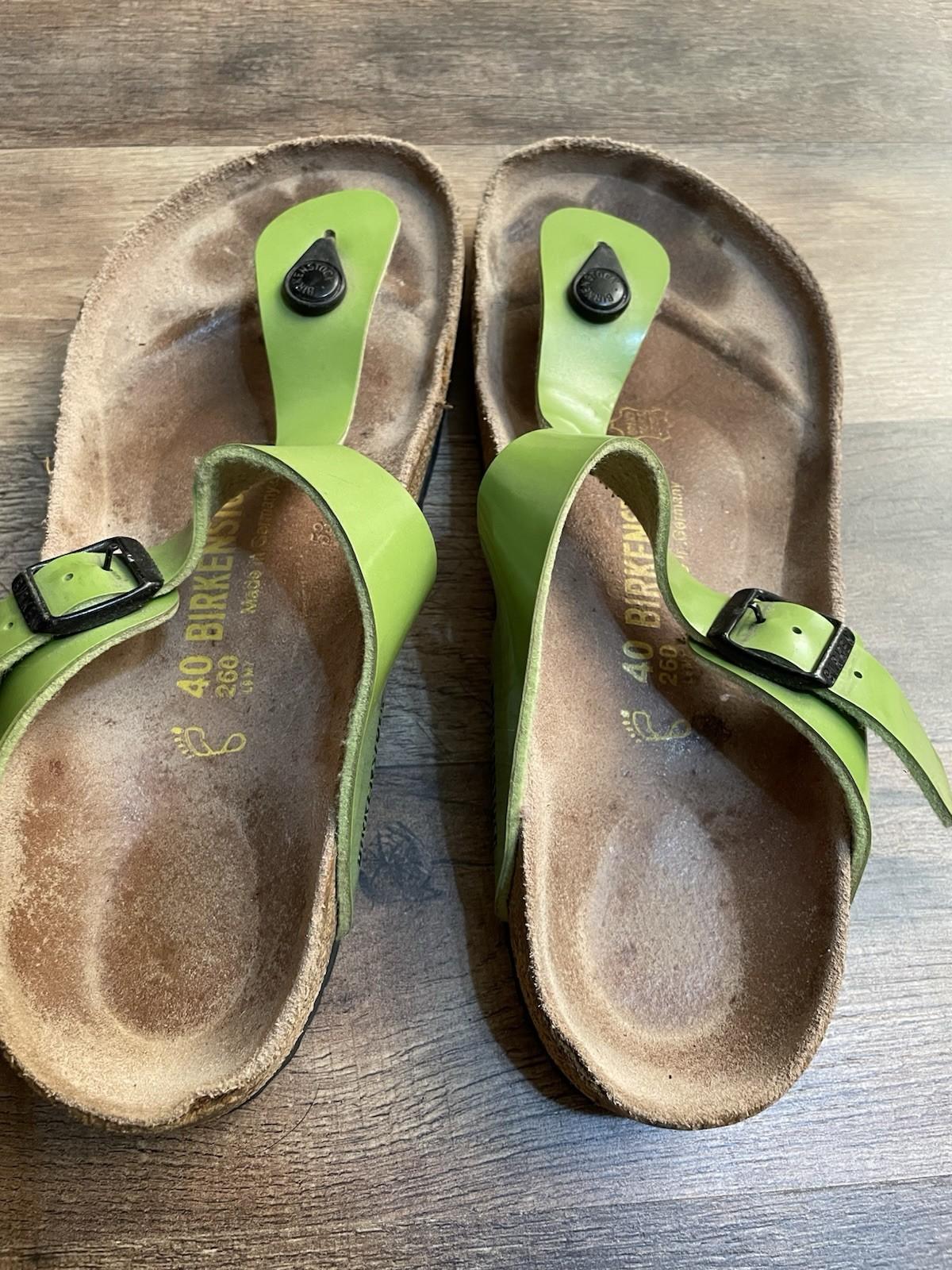 Birkenstock Gizeh Lime Green Thong Sandals Size 40 (9)
