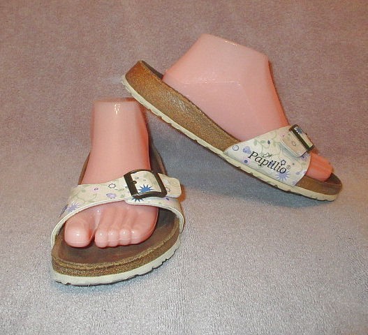 Birkenstock Papillio Madrid Sandals Size 9 Floral Leather Slip On Slide Comfort