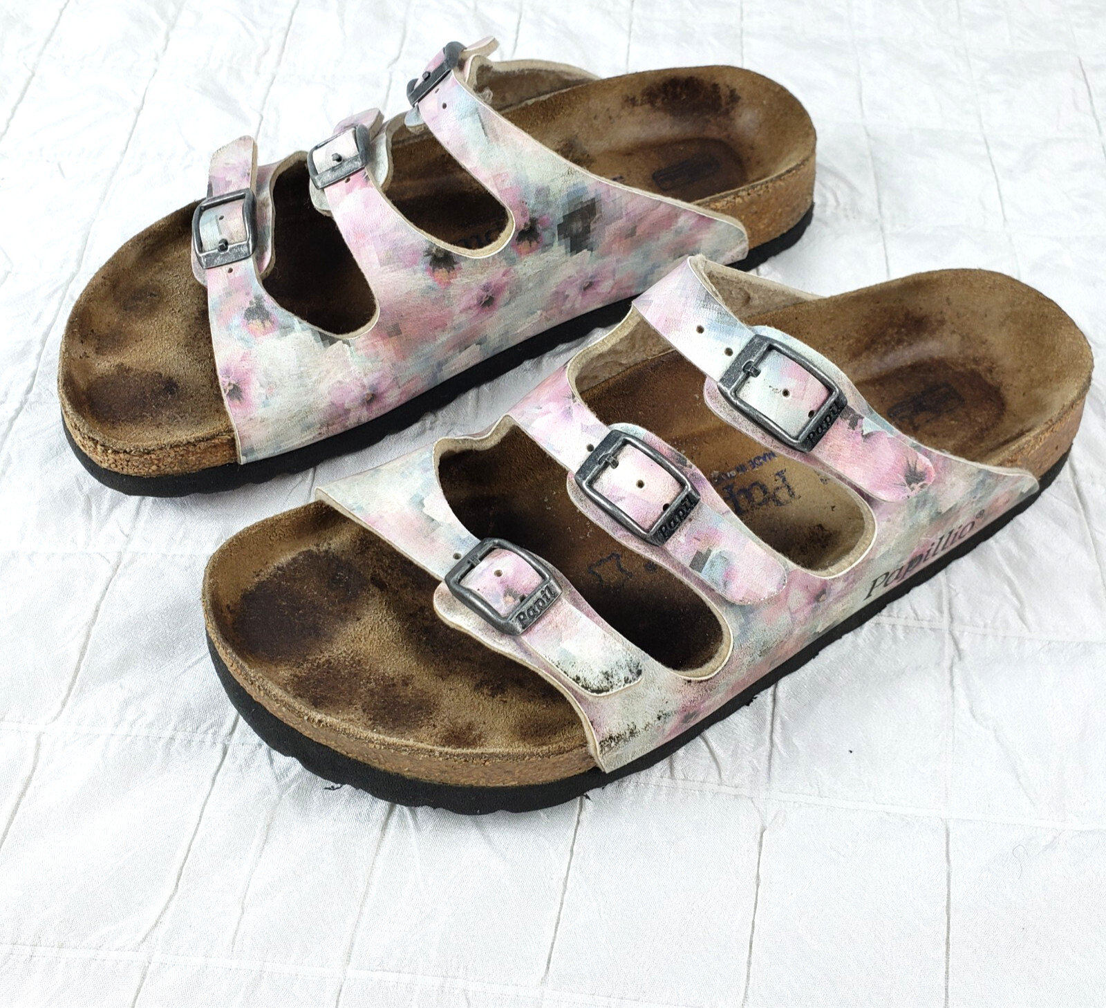 Birkenstock Papillio Women Size 6 NARROW EU 37 Florida Sandals Pixel Rose Slides