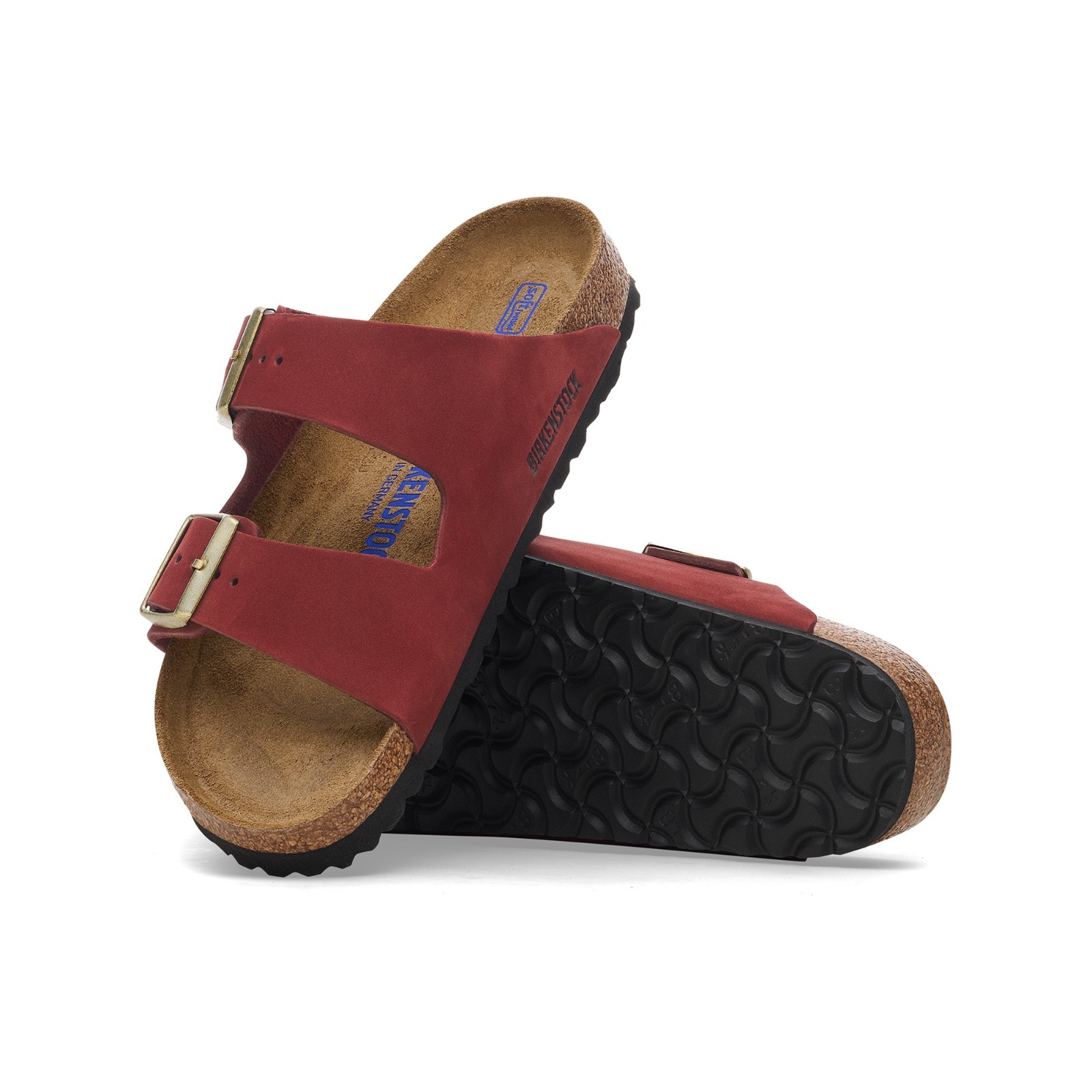 Birkenstock Arizona Soft Footbed Nubuck Leather (Zinfandel) Men Shoes 1028669