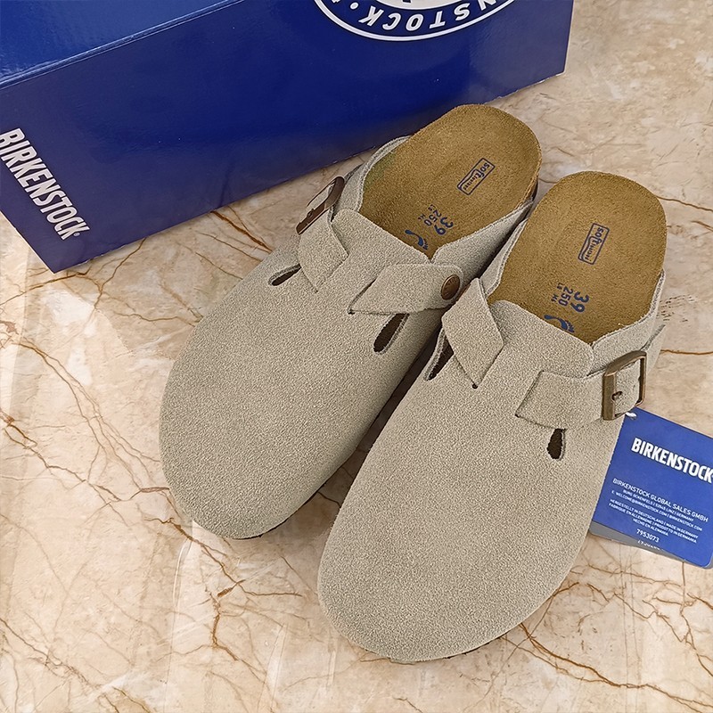 Birkenstock Boston Taupe Women/Men Clogs Suede Leather EU37-45 Narrow/Wide Shoes