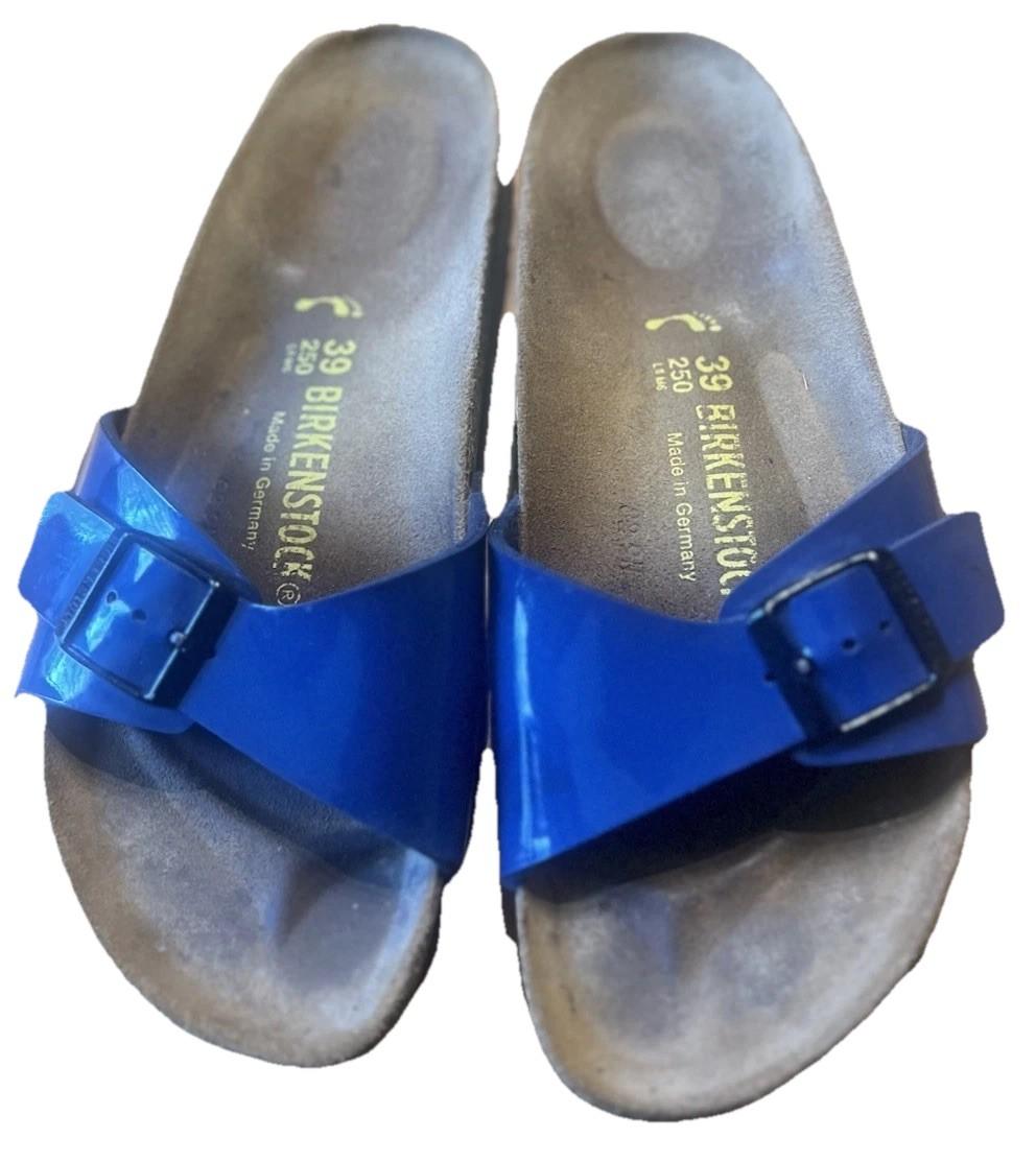 Birkenstock Buckle Patent Women’s 38/US8 Madrid Blue