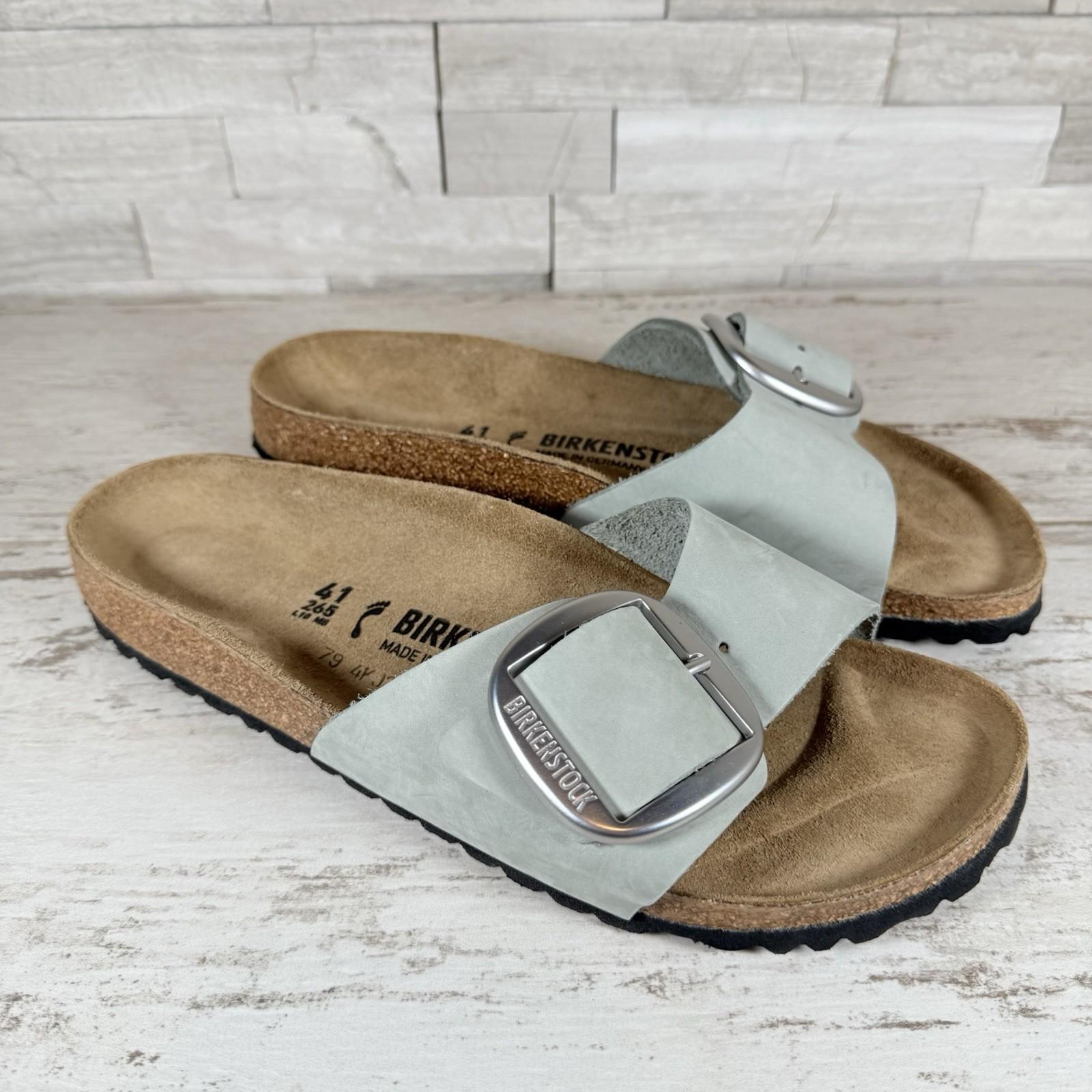 Birkenstock Madrid Nubuck Big Buckle Pure Sage/Silver Sandals Size 41 / 10-10.5