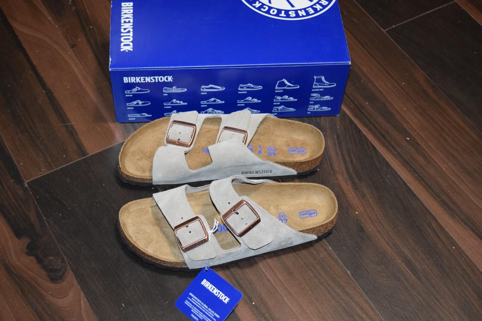 BIRKENSTOCK ARIZONA SUEDE LEATHER TAUPE NARROW FIT SANDALS EU 40, 9 WOMEN, 7 MEN