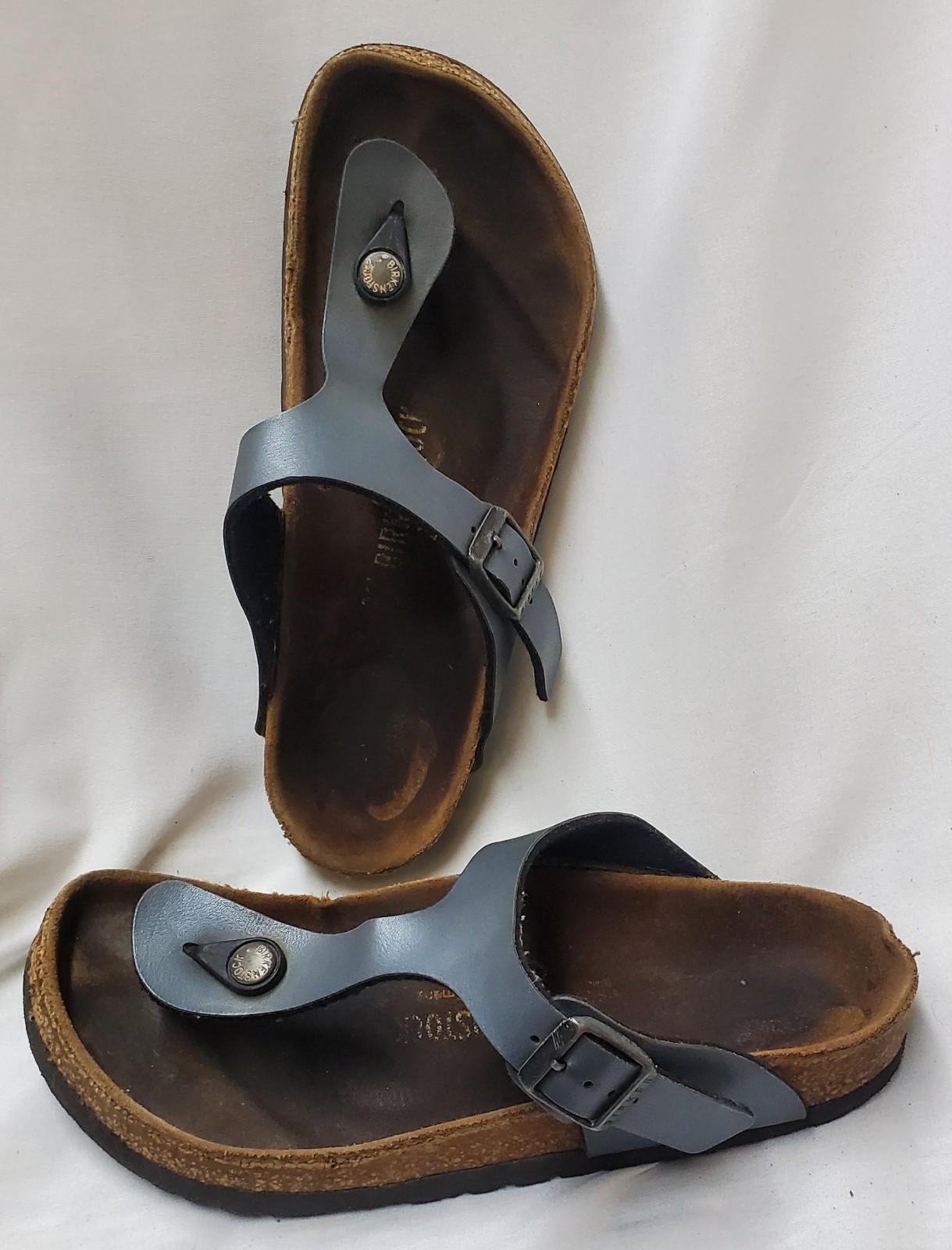Birkenstock Gizeh Womens Shoes Size 37 US 6 Gray Birkoflor Buckle SlipOn Sandals