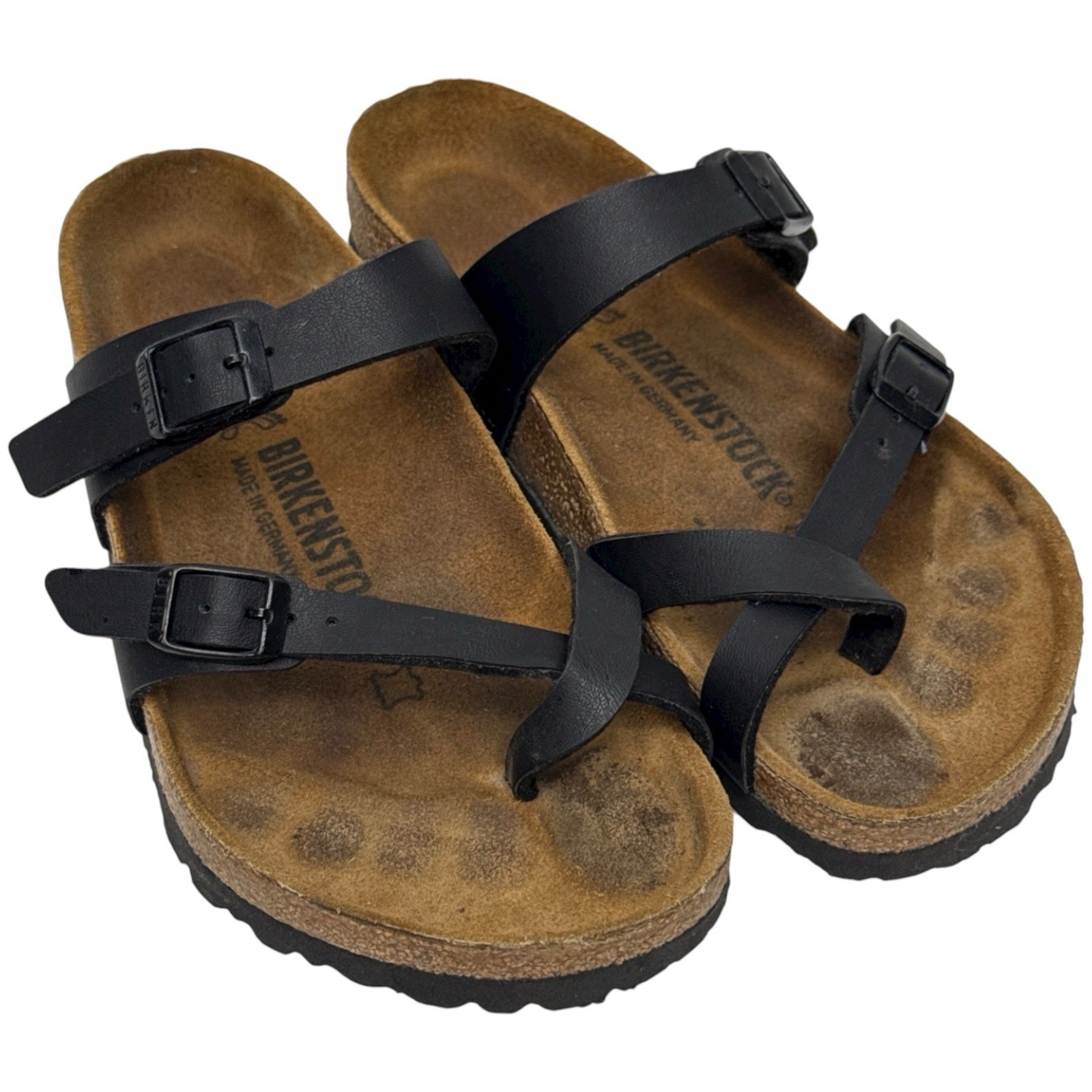 Birkenstock Mayari Birko-Flor Women’s Size EU36 US 5-5.5 Black Toe Strap Sandals