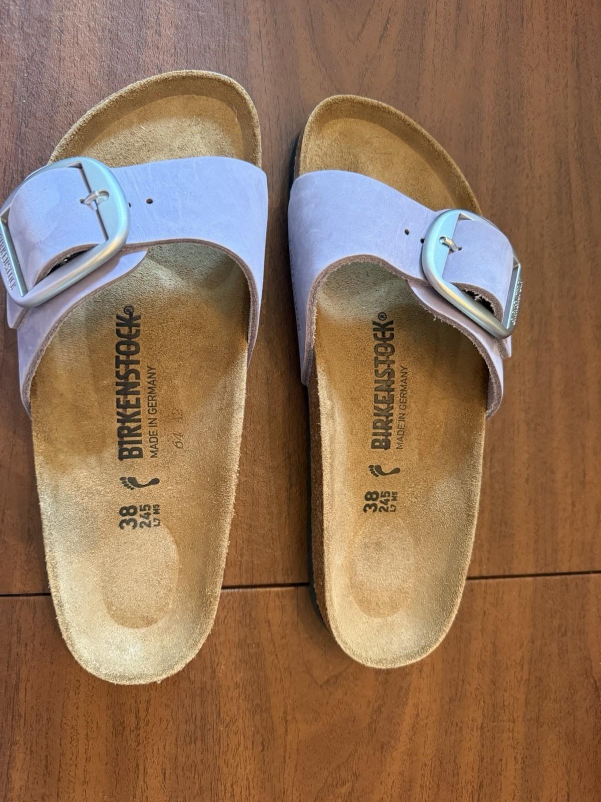 Birkenstock Madrid Big Buckle Nubuck Sandals Women EU 38 US 7-7.5 NEW with Tags