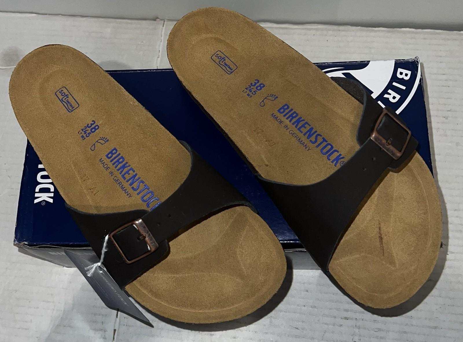 Birkenstock New w/ Box Madrid Big Buckle Dark Brown Nubuck Narrow Fit Sz 38/7.5