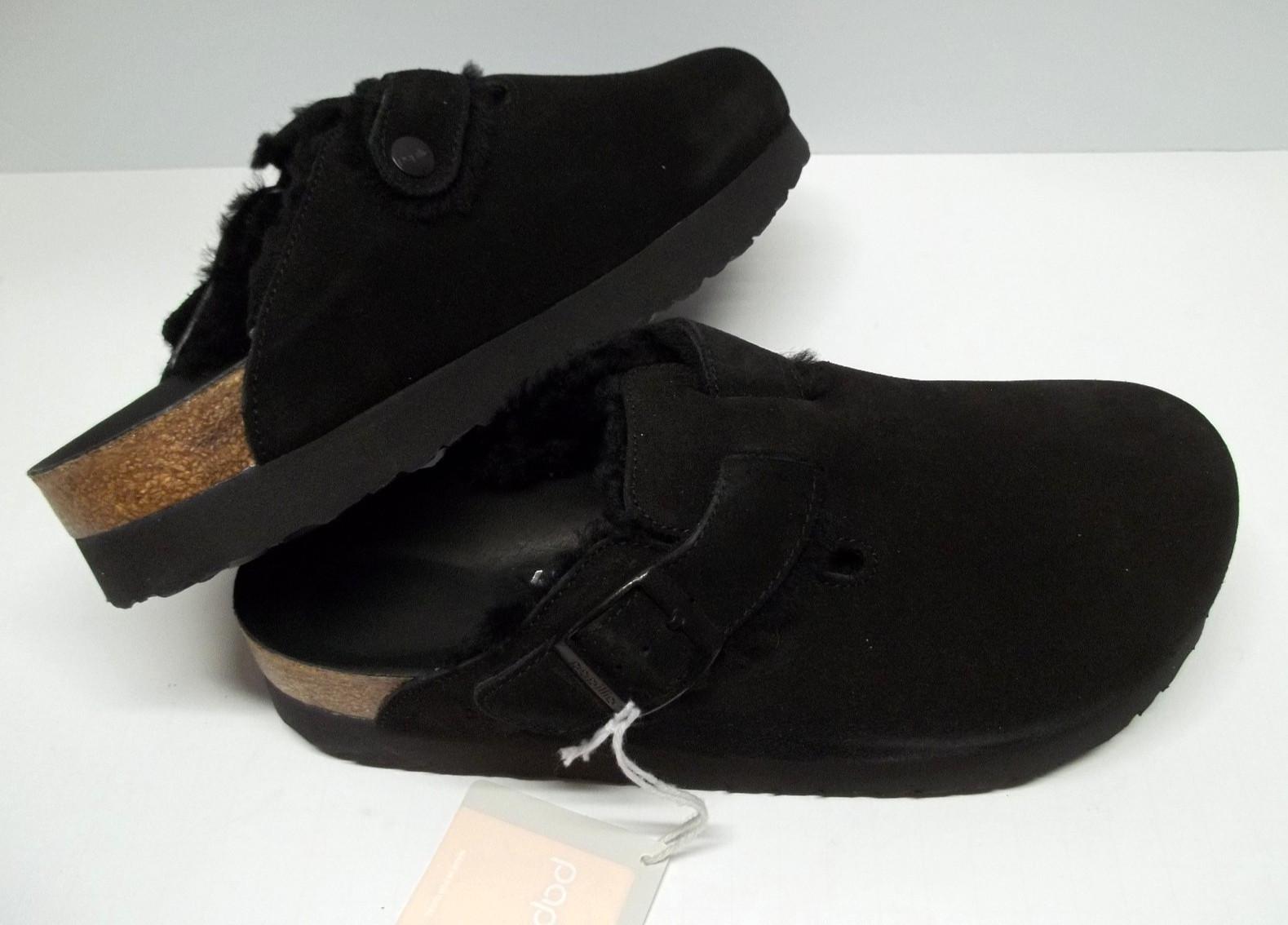 Birkenstock Papillio BOSTON FUR Exquisite Black Suede 41 NAR 10-10.5 Platform