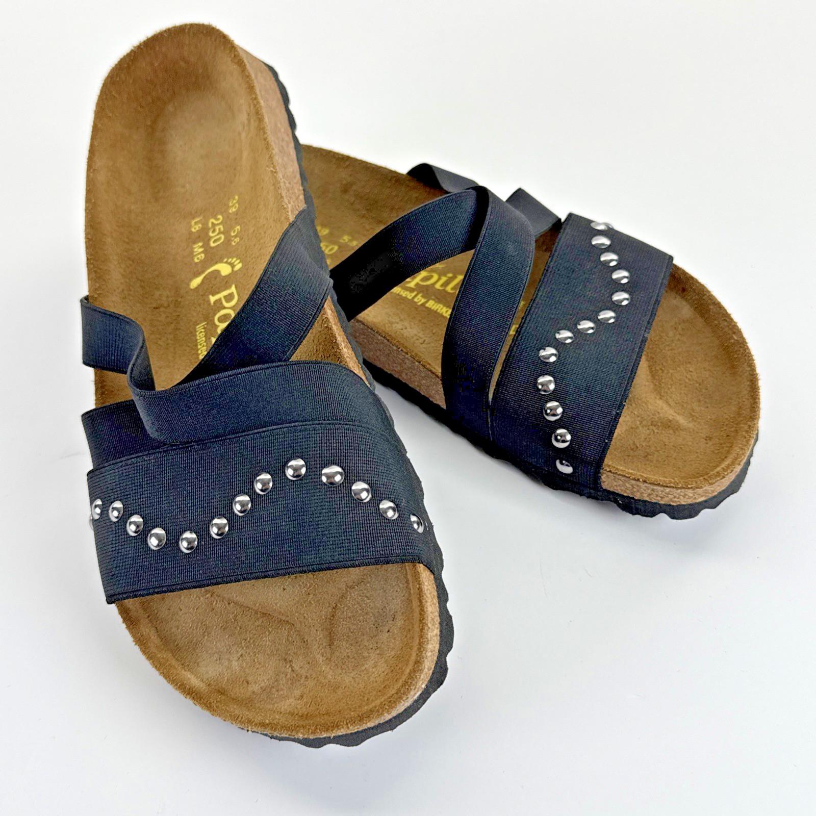 Birkenstock Papillio Cosma Stretch Wave  Black Studded Sandals  EU 39  Worn Once