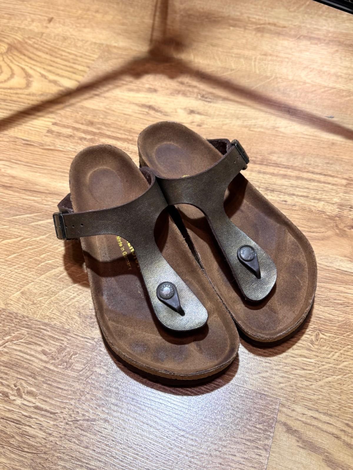 Birkenstock Gizeh Thong Sandals Metallic Bronze Birko-Flor Women’s Size 37 US 6