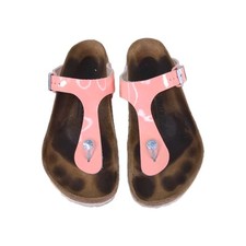 Birkenstock Gizeh T-Strap Sandals US 9 Women’s Coral Pink Patent Leather Shoes