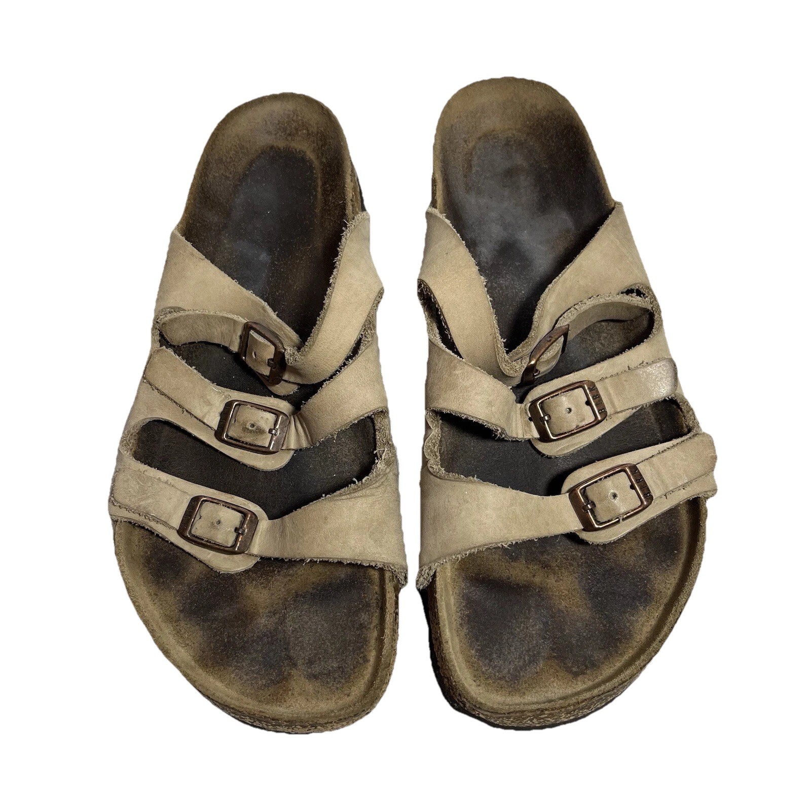 Birkenstock Florida Womens 9 US 40 EU Triple 3 Strap Sandals Tan Brown Leather