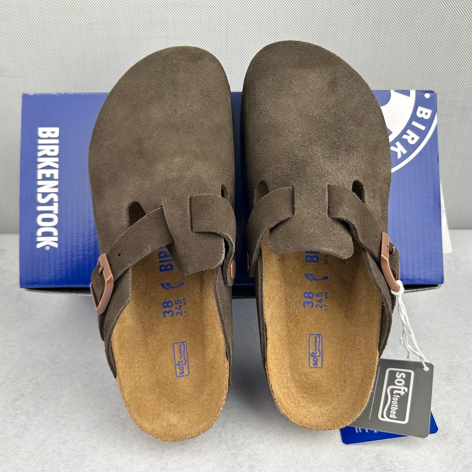 Birkenstock Boston Mocha Suede Clogs Soft Footbed New Comfort Shoes US6-12Unisex