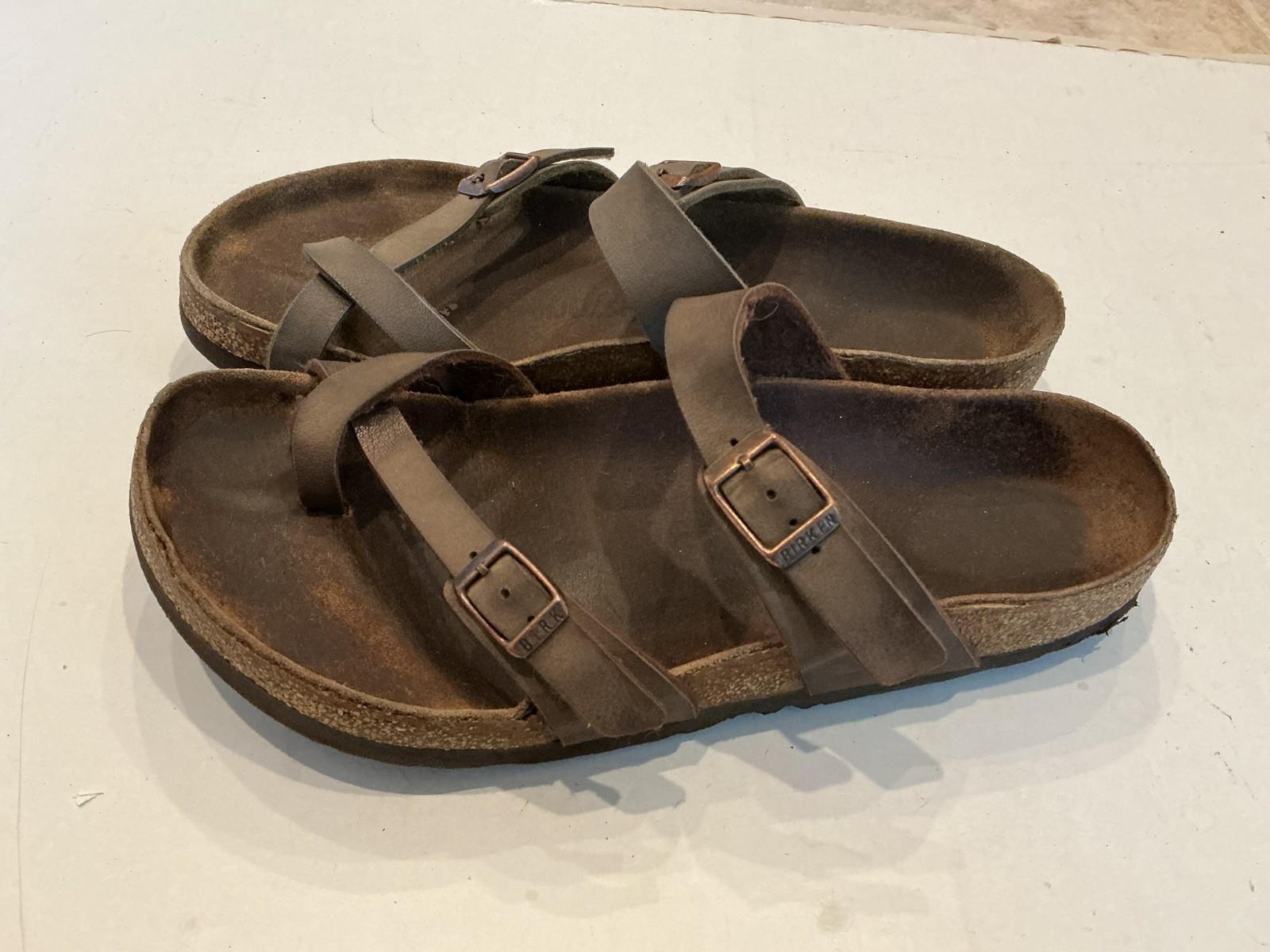 Birkenstock Mayari Birko-Flor Women Size 8? Shoes Brown Birken Sandals Pre-owned
