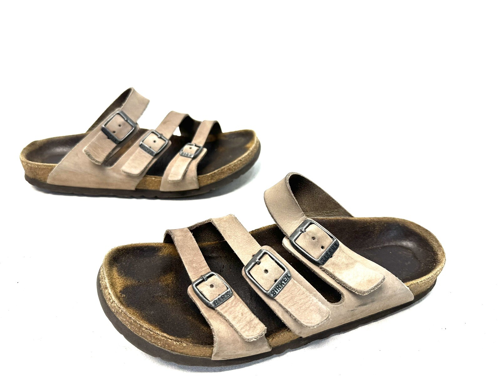 Birkenstock Florida 3 Strap Sandals Leather Sand Beach Nubuck Flip Flop 36 / 5