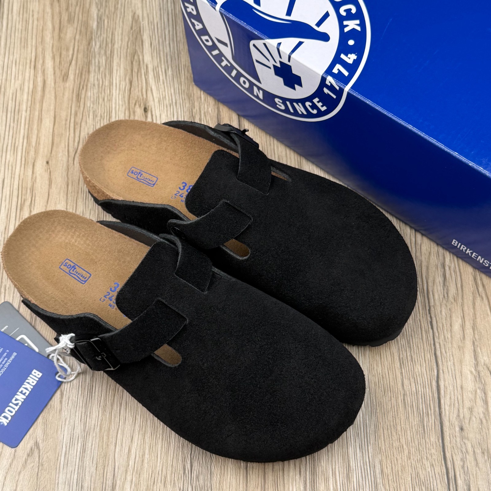 Birkenstock Boston Soft Footbed Suede Leather Clog – Black  0660471/0660473