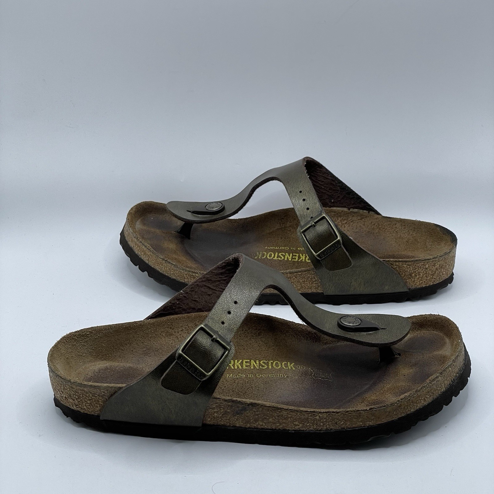 Birkenstock Gizeh Thong Sandals Womens Size 38 US Size 7  Brown Gold