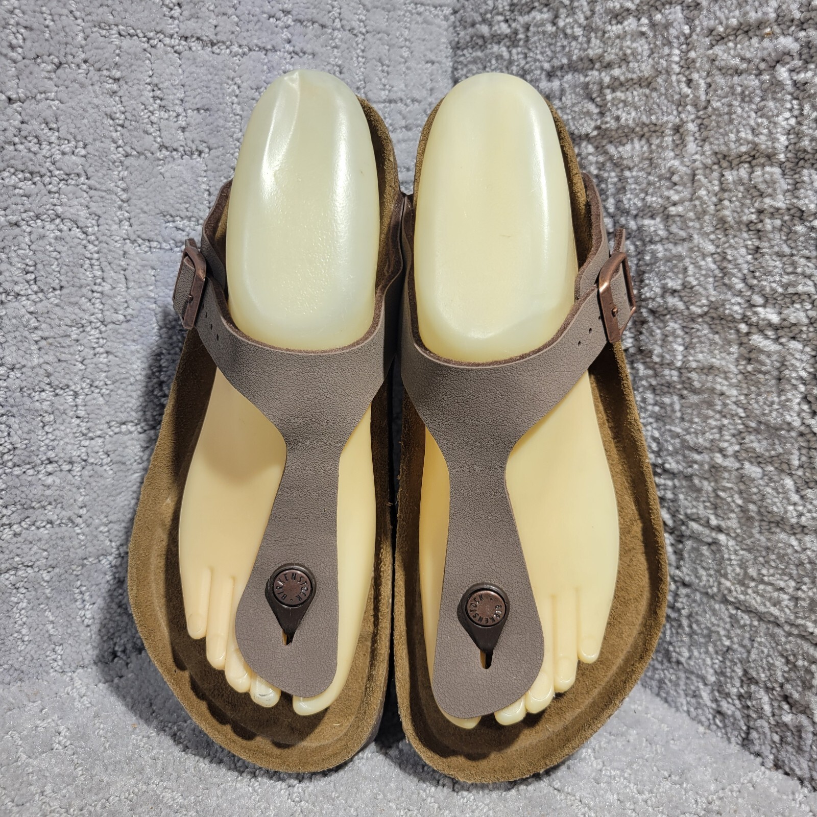 Birkenstock Gizeh Size 39 L8 M6 R Brown Birko Flor Slip On Casual Thong Sandals