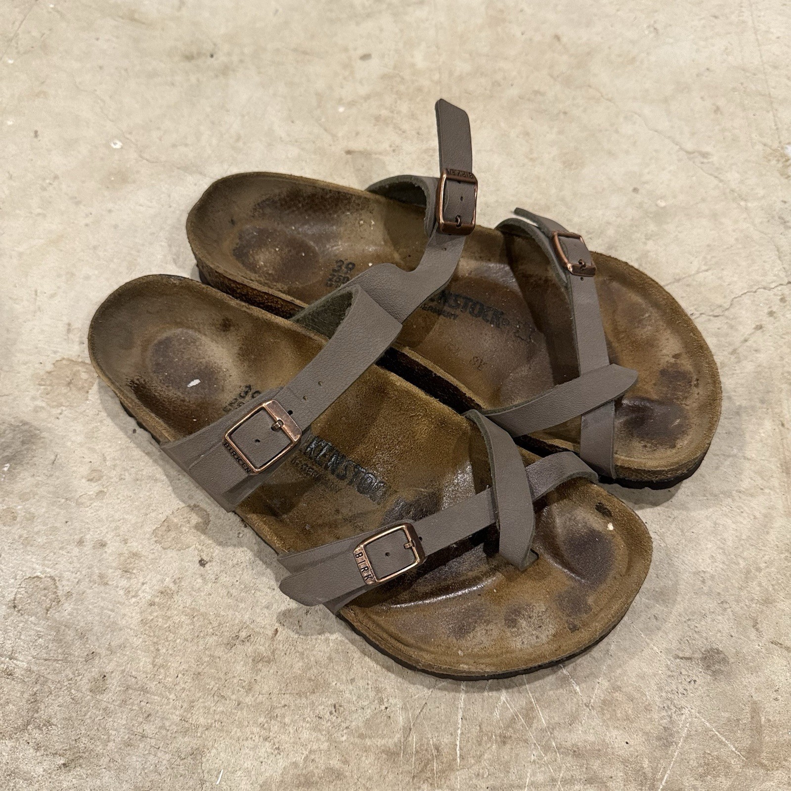 Birkenstock Mayari Mocha Nubuck Thongs Slides Sandals Brown Regular EU 39 US 8