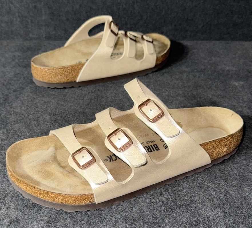BIRKENSTOCK FLORIDA GRACEFUL PEARL WHITE BIRKO-FLOR SIZE 40
