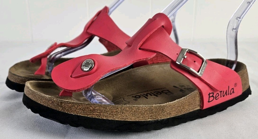 BETULA BY BIRKENSTOCK GIZEH PINK T-STRAP NARROW SANDALS SIZE 38 | 7 Note!