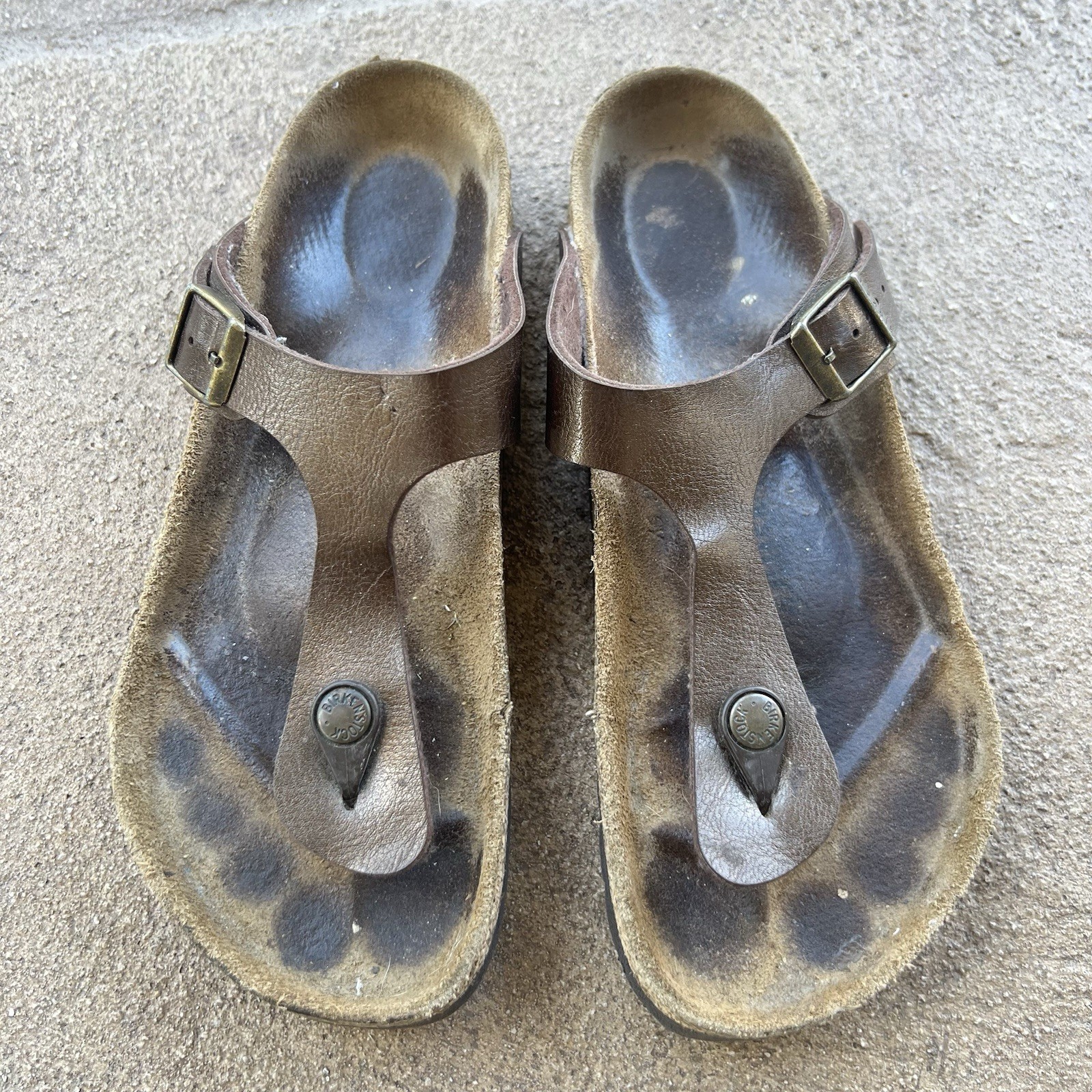 Birkenstock Gizeh Sandals Womens Size 7/7.5 EU 38 Brown Thong