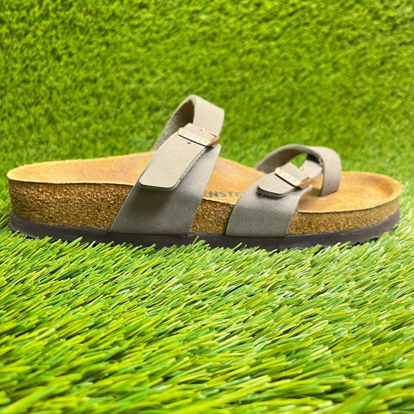 Birkenstock Mayari Birko-Flor Womens Size 5 Stone Brown Beach Outdoor Sandals