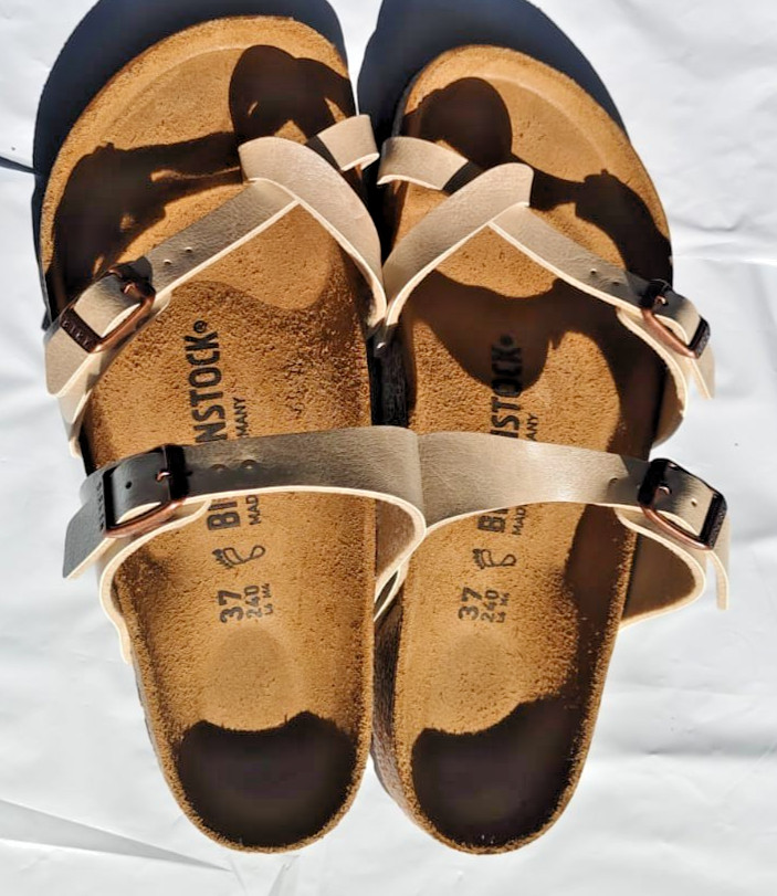 Birkenstock Mayari unisex Nubuck leather sandal Pearl White EU 37 (M4 L6)