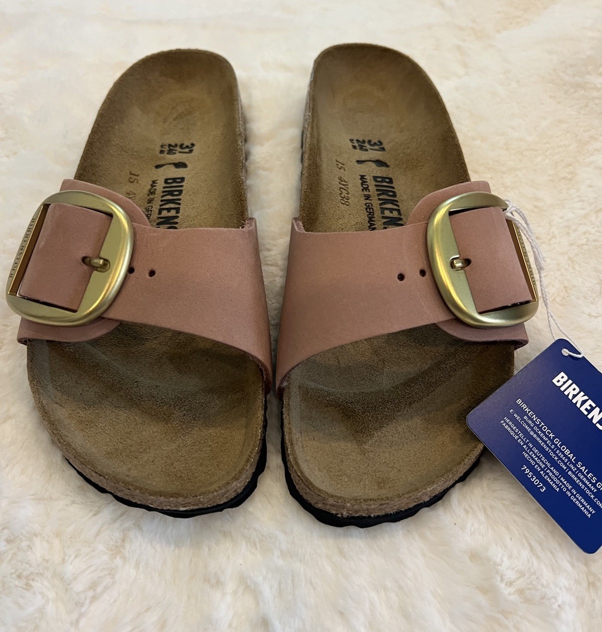 Birkenstock Madrid Big Buckle Sandal ,  Old Rose Nubuck EU 37 / US 6 New No Box