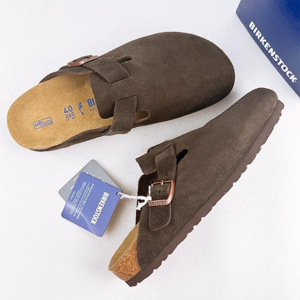 Birkenstock Boston Soft Footbed Mocha Suede Leather Women’s & Men’s Clogs Shoes
