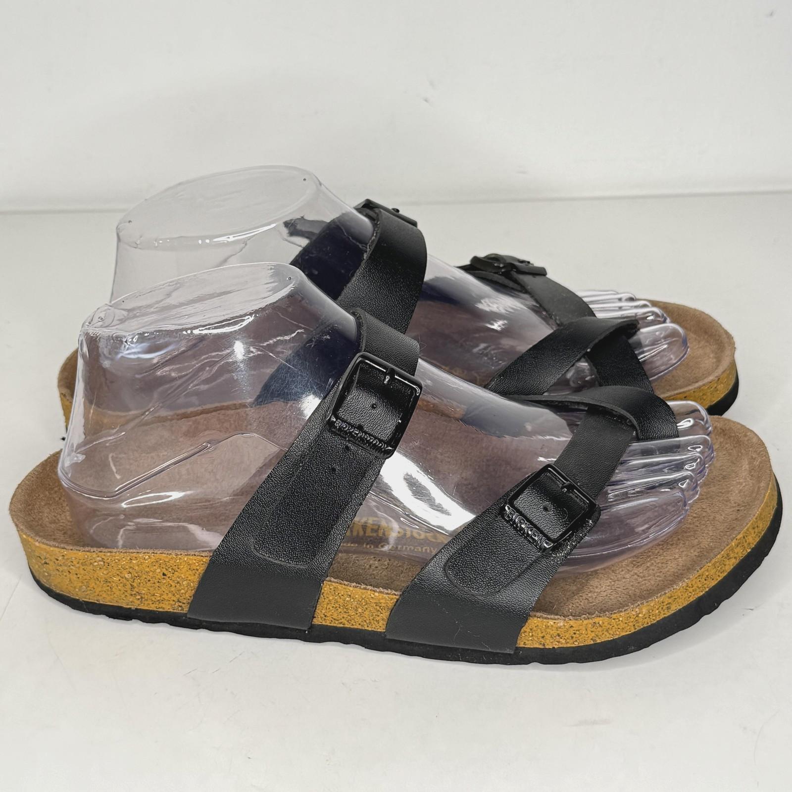 Birkenstock Mayari Sandals Womens Size 7 Black Toe Loop Buckle Made in Germany
