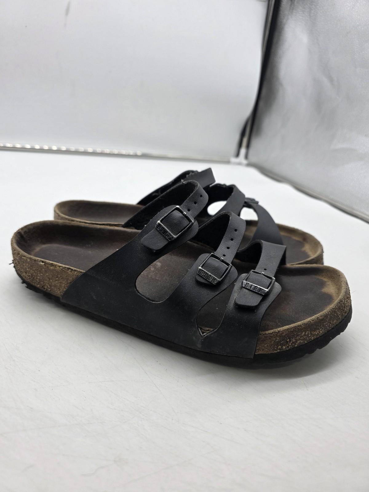 Birkenstock Florida Sandals Womens Size 39 Triple Strap Comfort Shoes Damaged
