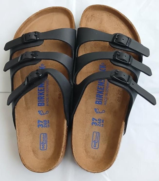 Birkenstock Florida soft footbed unisex Nubuck leather Sandal Black EU 37 (M4L6)