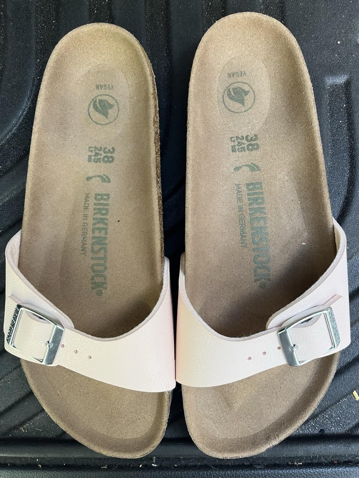 Birkenstock Madrid 38 Pink Small Buckle Cork Footbed Sandal Shoes New No Box