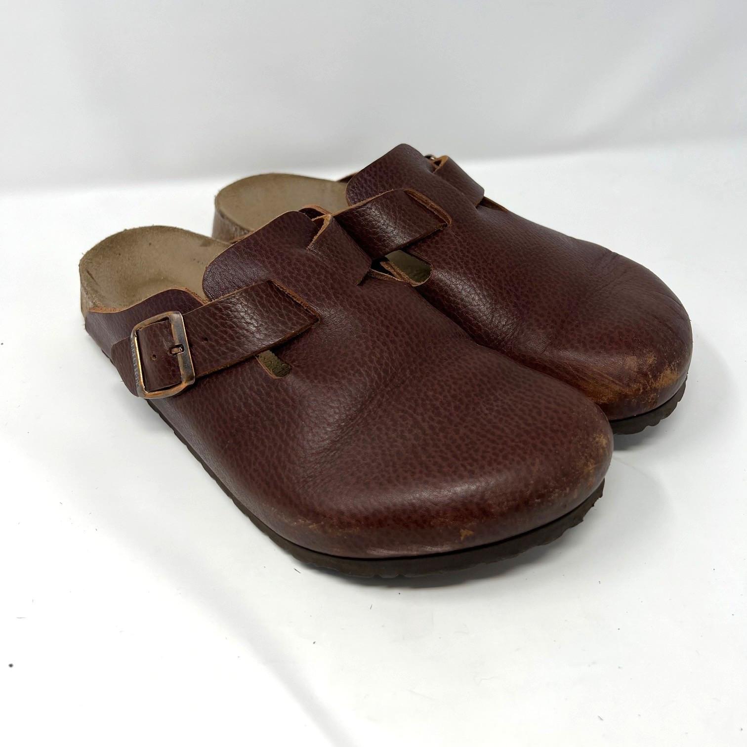 Birkenstock Papillio Boston Brown Leather Womens Sz 10 EU41 Clogs