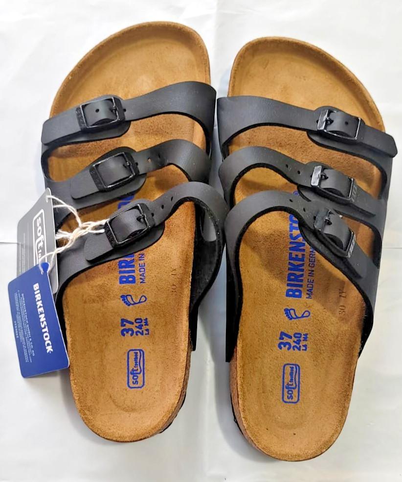 Birkenstock Florida soft footbed unisex Nubuck leather Sandal Black EU 37 (M4L6)