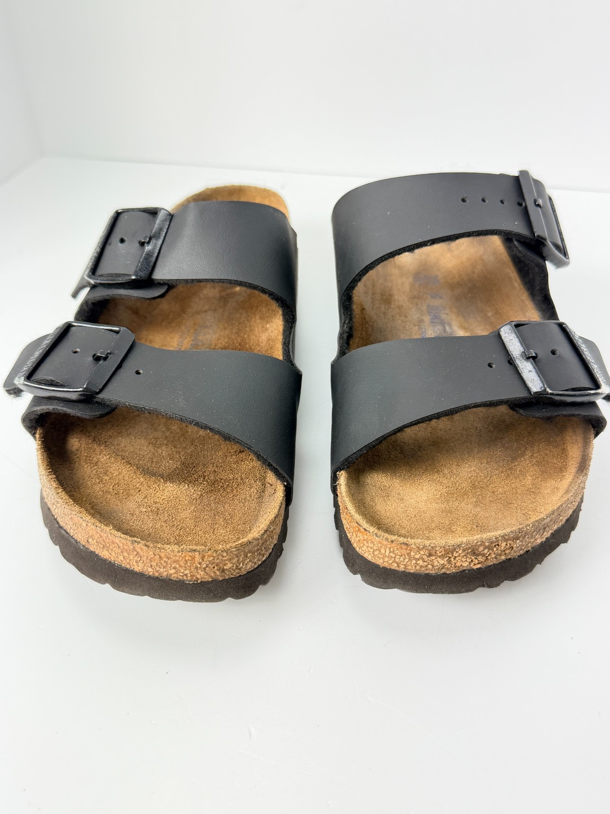 Birkenstock Arizona Black Birko-Flor Sandals EU 39 US W8 M6 Two Strap
