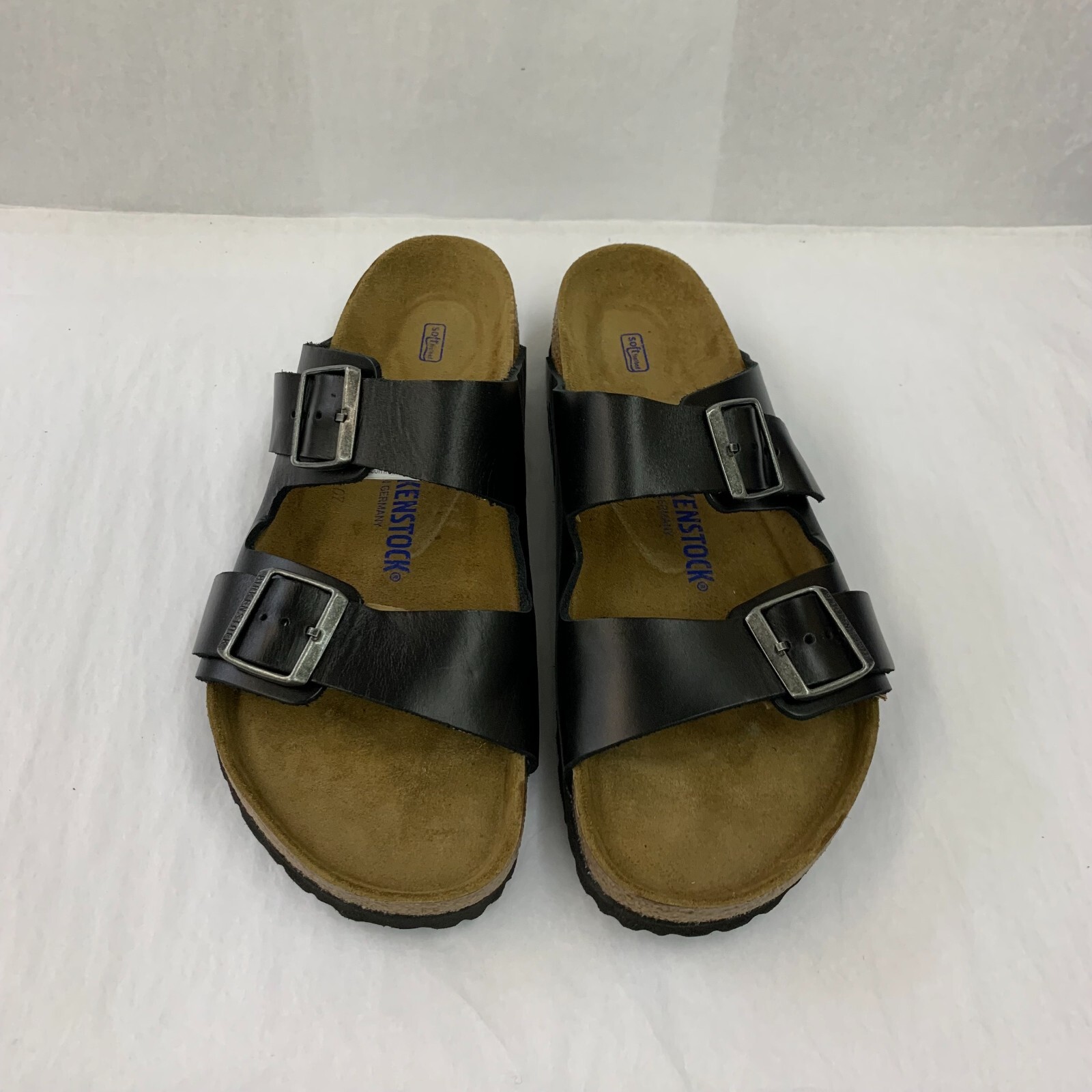 Birkenstock New w/ Box Arizona Amalfi Black Smooth Leather Soft Footbed Regular