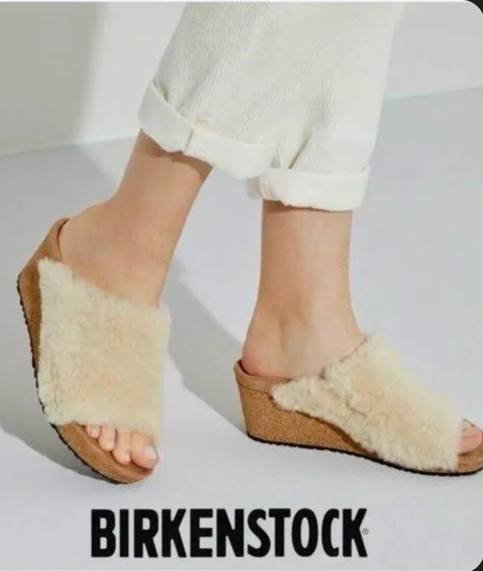 Birkenstock Papillio Namica Teddy Wedge Sandals Shearling Limited Sz 37, New!