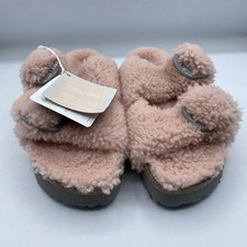 Birkenstock Papillio Pink Shearling Fur Sandals Womens 36 US 5 Boho Casual NWOB