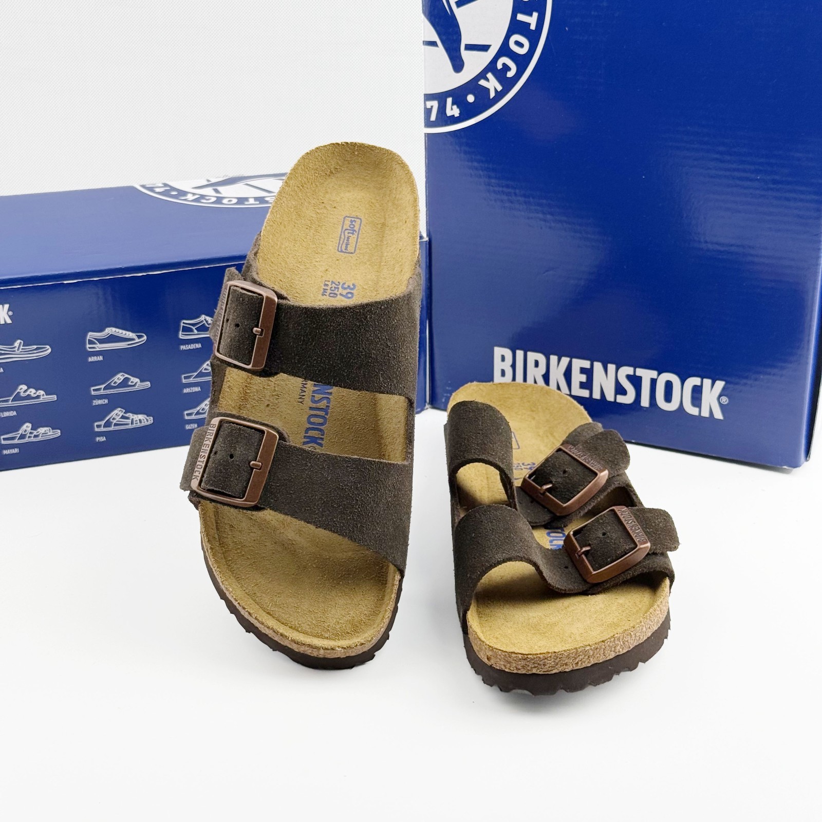 Birkenstock Arizona Soft Footbed Suede Mocha Shoes Narrow/Wide Size EU37-45