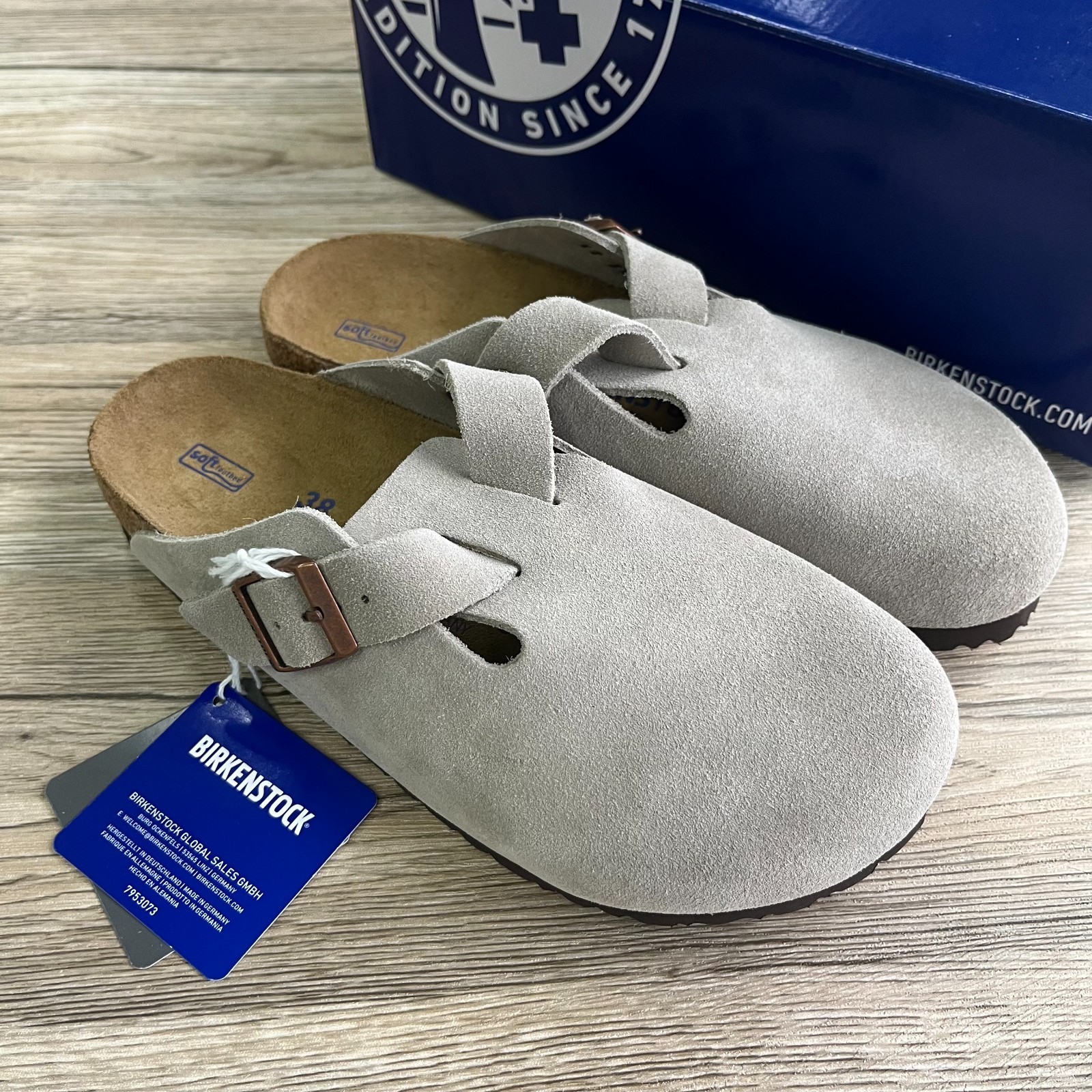 Birkenstock Boston Soft Footbed Suede Leather Clog – Taupe  0560771/0560773